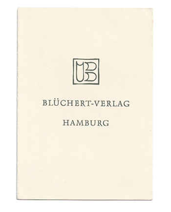 Hier sieht man das Buchcover des Blüchert-Verlags aus Hamburg